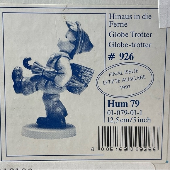 Goebel 1991 Final Issue #926 Globe Trotter Figurine Made in Germany - Picture 9 of 10